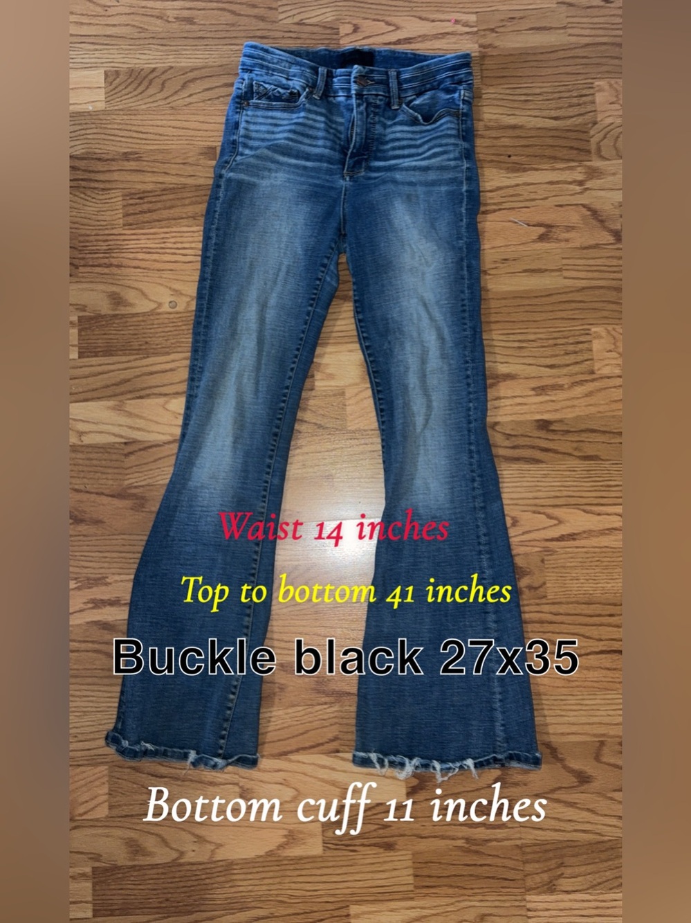 BKE Distressed Blue Flare Jeans